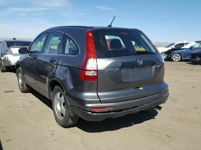 5J6RE3H33AL014476 - 2010 HONDA CR-V LX GRAY photo 3