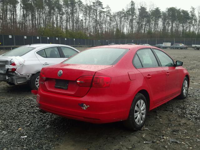 3VW2K7AJ8EM224489 - 2014 VOLKSWAGEN JETTA BASE 红色 照片 4