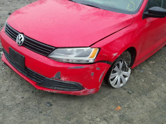 3VW2K7AJ8EM224489 - 2014 VOLKSWAGEN JETTA BASE 红色 照片 9