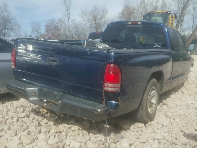 1B7GL22XXYS587304 - 2000 DODGE DAKOTA BLUE photo 4