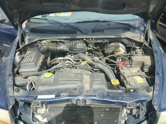 1B7GL22XXYS587304 - 2000 DODGE DAKOTA BLUE photo 7