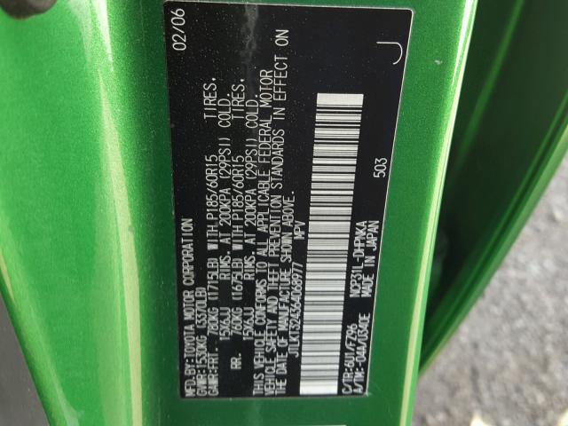 JTLKT324364068977 - 2006 TOYOTA SCION XB მწვანე ფოტო 10