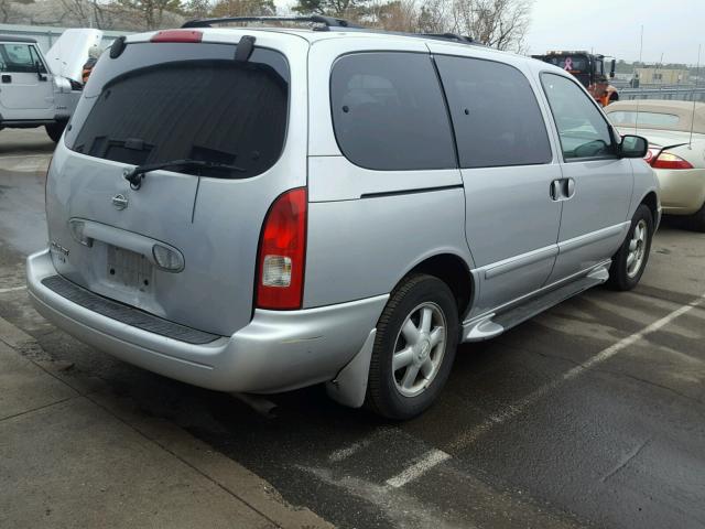 4N2ZN16T31D823609 - 2001 NISSAN QUEST SE SILVER photo 4