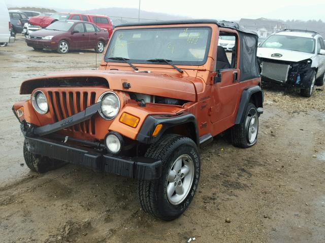 1J4FA49S41P322131 - 2001 JEEP WRANGLER / ORANGE photo 2