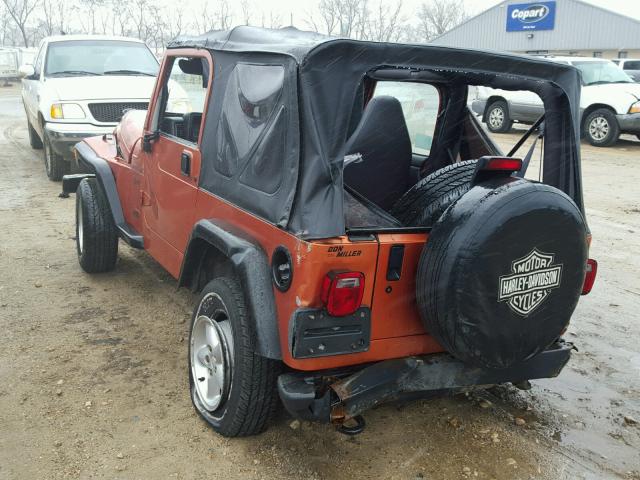 1J4FA49S41P322131 - 2001 JEEP WRANGLER / ORANGE photo 3