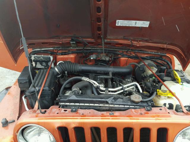 1J4FA49S41P322131 - 2001 JEEP WRANGLER / ORANGE photo 7