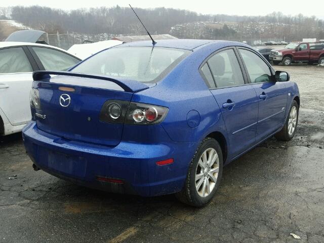 JM1BK324181877526 - 2008 MAZDA 3 S BLUE photo 4