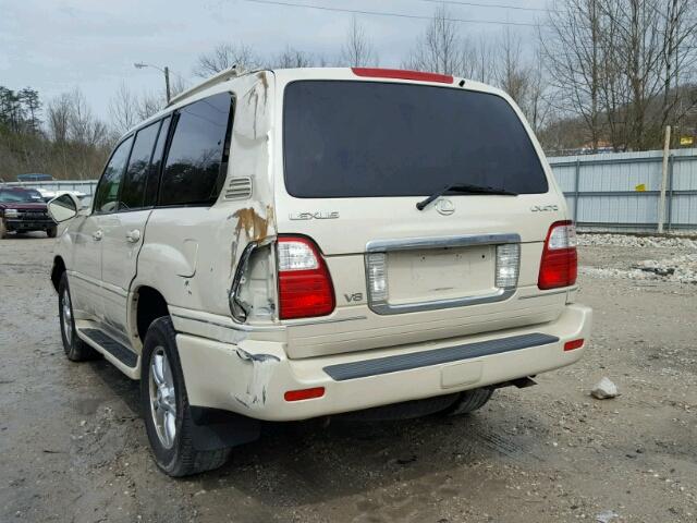 JTJHT00W253553685 - 2005 LEXUS LX 470 WHITE photo 3