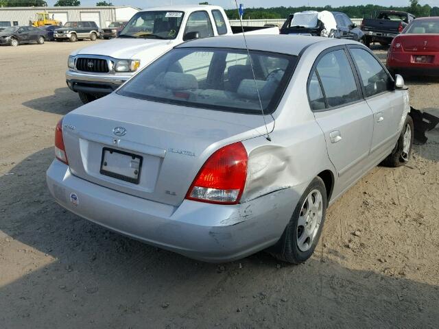 KMHDN45D62U407799 - 2002 HYUNDAI ELANTRA GL SILVER photo 4