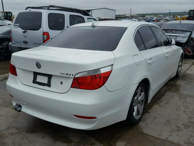 WBANE73507CM57047 - 2007 BMW 530 I WHITE photo 4