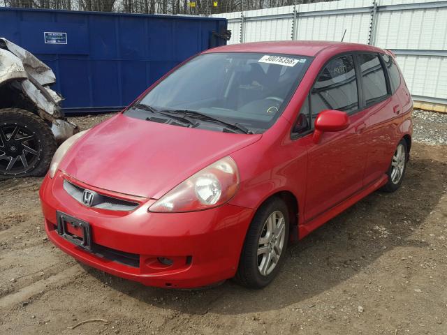 JHMGD38618S067296 - 2008 HONDA FIT SPORT RED photo 2