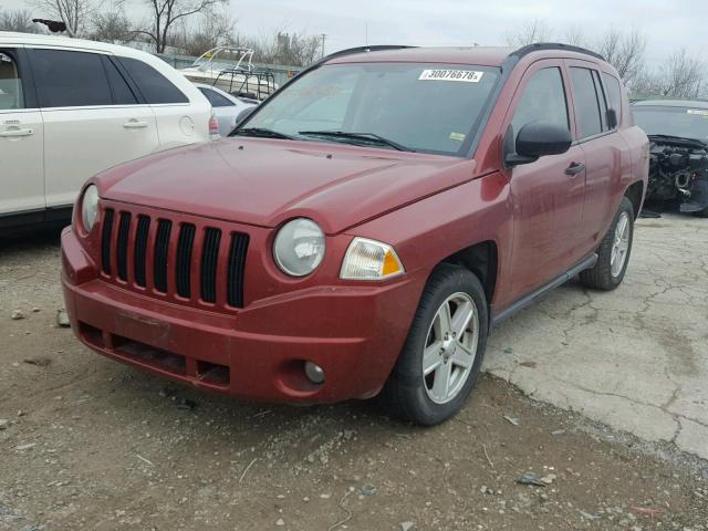 1J8FT47047D362438 - 2007 JEEP COMPASS RED photo 2