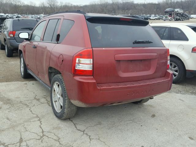1J8FT47047D362438 - 2007 JEEP COMPASS RED photo 3