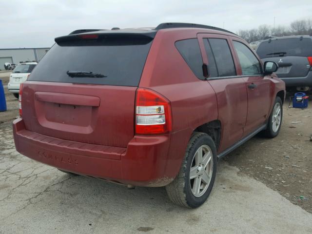 1J8FT47047D362438 - 2007 JEEP COMPASS RED photo 4