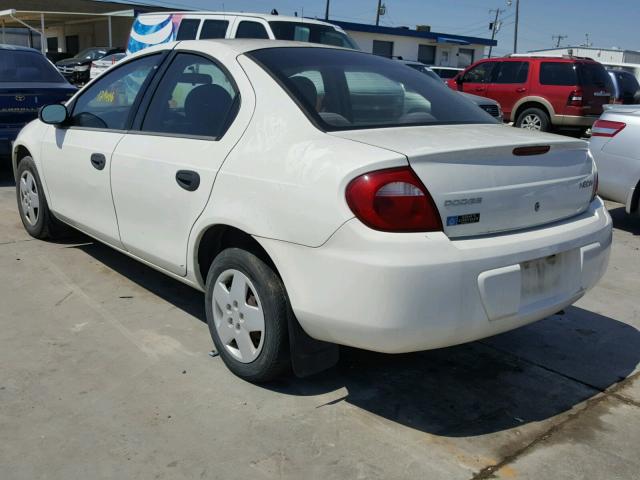 1B3ES26C65D149706 - 2005 DODGE NEON BASE WHITE photo 3