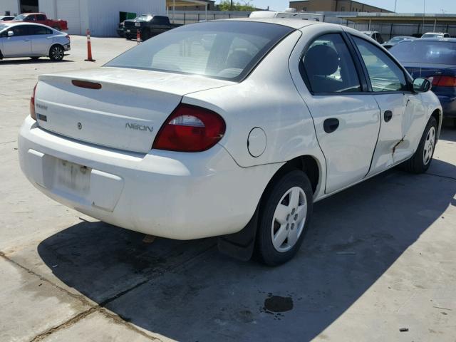 1B3ES26C65D149706 - 2005 DODGE NEON BASE WHITE photo 4