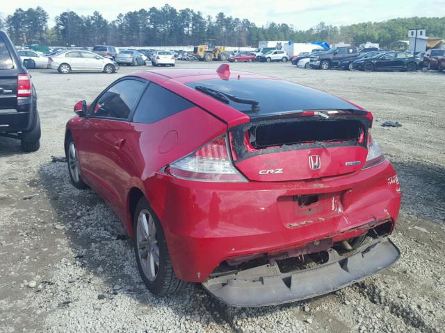 JHMZF1D66BS005879 - 2011 HONDA CR-Z EX RED photo 3