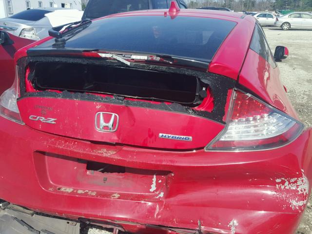 JHMZF1D66BS005879 - 2011 HONDA CR-Z EX RED photo 9