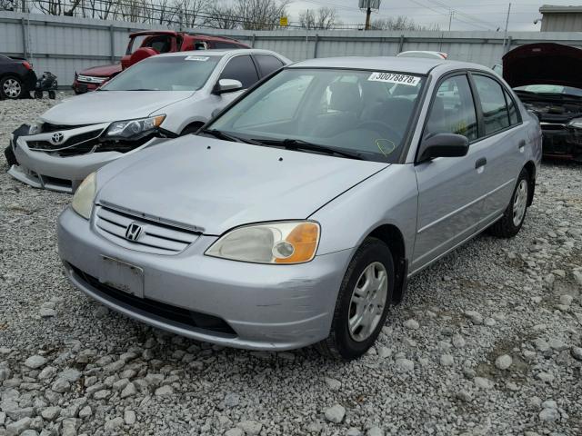 1HGES16541L057411 - 2001 HONDA CIVIC LX SILVER photo 2