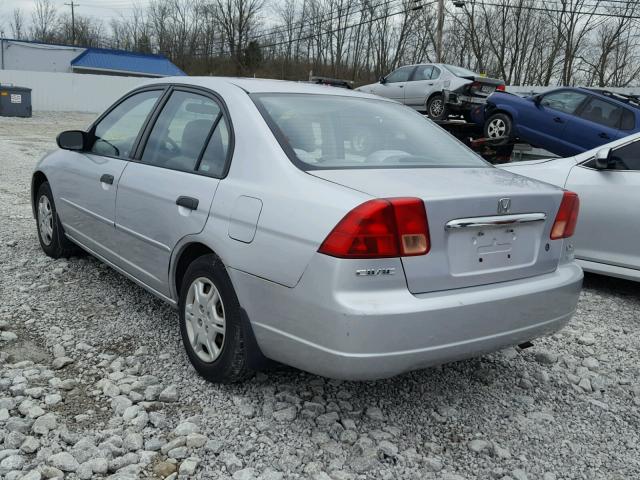 1HGES16541L057411 - 2001 HONDA CIVIC LX SILVER photo 3