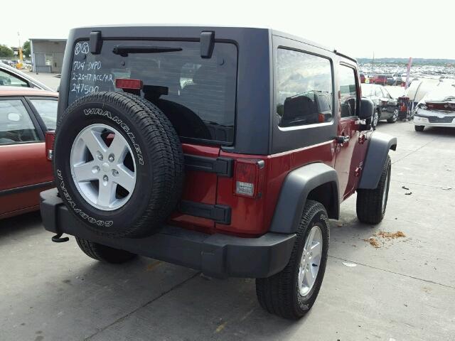 1C4AJWAG4DL514390 - 2013 JEEP WRANGLER S RED photo 4