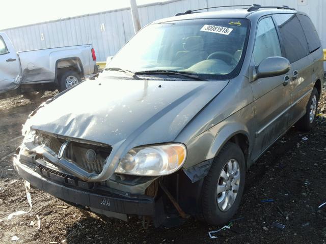 KNDUP132356751050 - 2005 KIA SEDONA EX GREEN photo 2