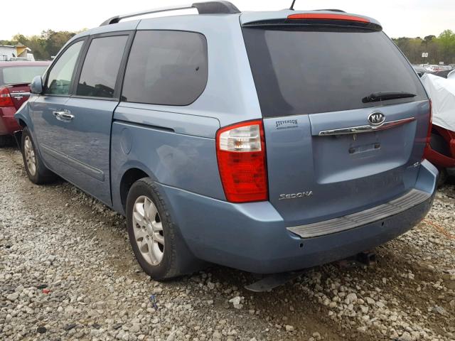 KNDMH4C34A6341634 - 2010 KIA SEDONA EX BLUE photo 3