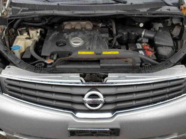 5N1BV28U97N111409 - 2007 NISSAN QUEST S SILVER photo 7