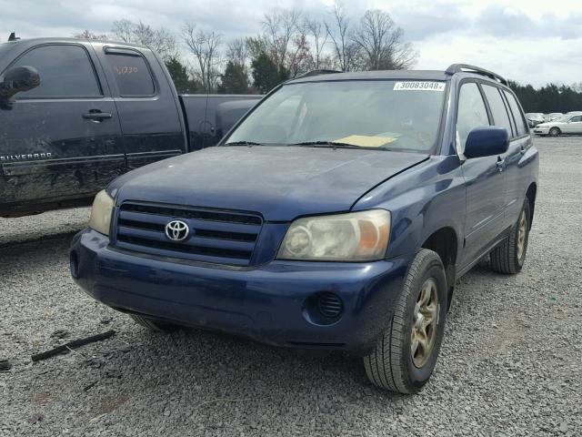 JTEHD21A340028936 - 2004 TOYOTA HIGHLANDER BLUE photo 2