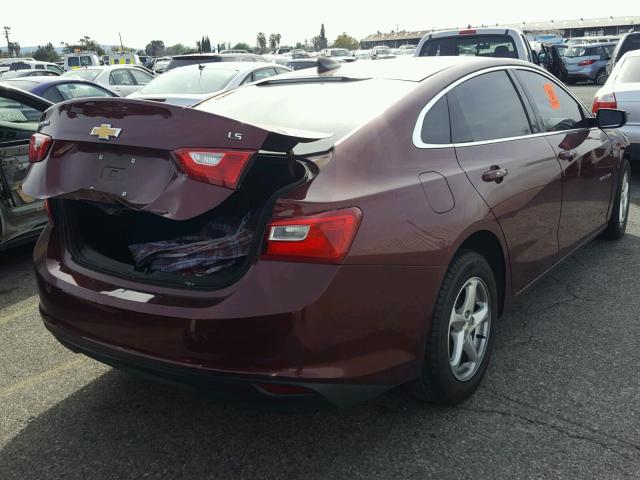 1G1ZB5ST6GF306402 - 2016 CHEVROLET MALIBU LS წითელი ფოტო 4