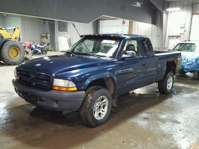 1D7HG12XX3S363385 - 2003 DODGE DAKOTA SXT BLUE photo 2