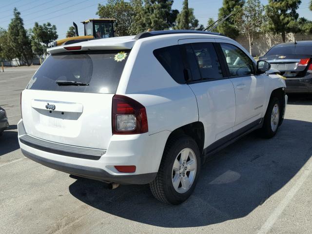 1C4NJCBA2ED800695 - 2014 JEEP COMPASS SP WHITE photo 4