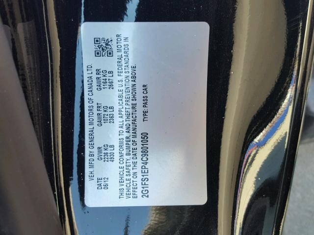 2G1FS1EP4C9801050 - 2012 CHEVROLET CAMARO ZL1 黑色 照片 10