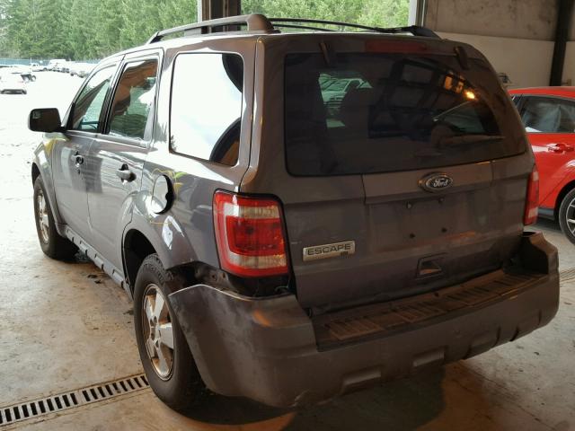 1FMCU9D74BKB61239 - 2011 FORD ESCAPE XLT GRAY photo 3