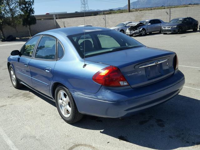 1FAFP53U92G206189 - 2002 FORD TAURUS SE BLUE photo 3