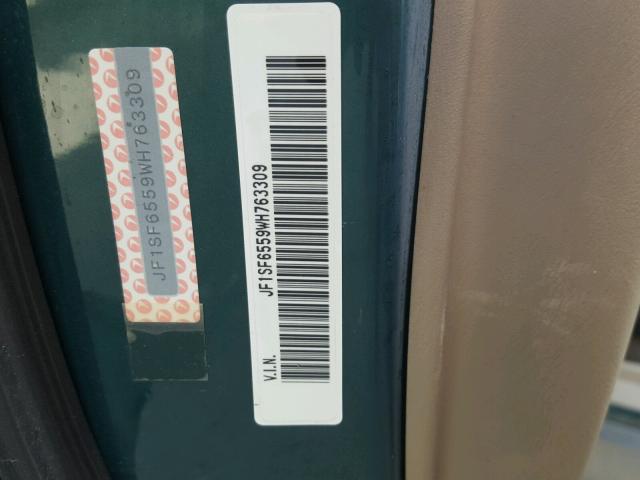JF1SF6559WH763309 - 1998 SUBARU FORESTER S Yaşıl foto 10