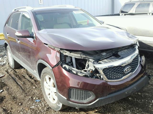 5XYKTDA28DG376145 - 2013 KIA SORENTO LX MAROON photo 1