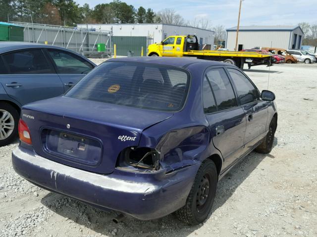 KMHVF14N5TU286940 - 1996 HYUNDAI ACCENT BAS PURPLE photo 4