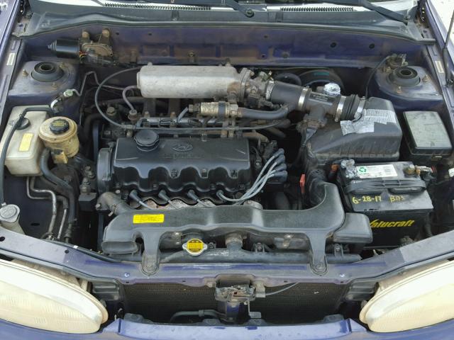 KMHVF14N5TU286940 - 1996 HYUNDAI ACCENT BAS PURPLE photo 7