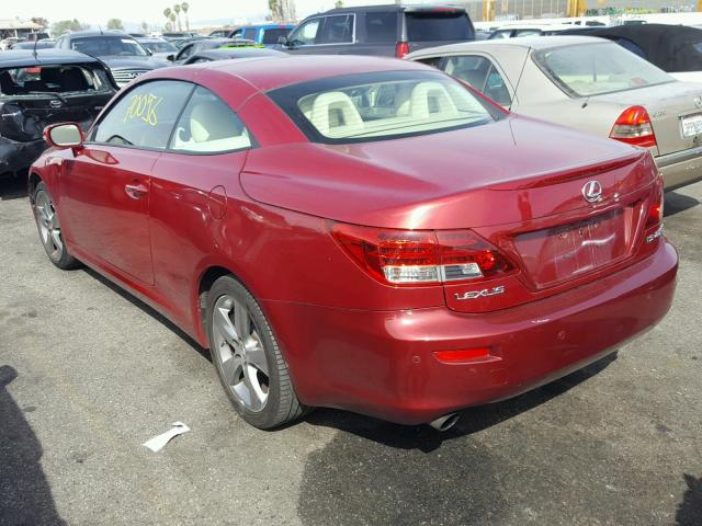 JTHFF2C20A2512556 - 2010 LEXUS IS 250 RED photo 3