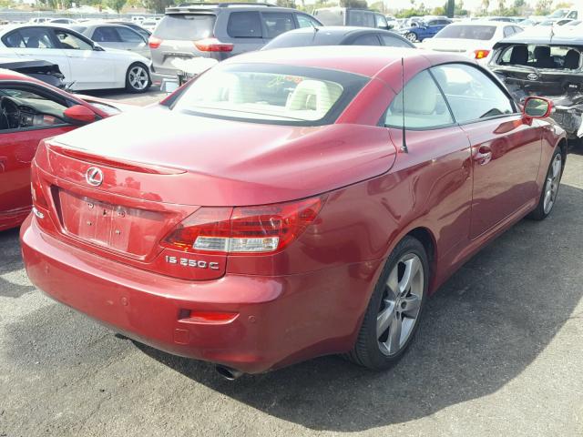 JTHFF2C20A2512556 - 2010 LEXUS IS 250 RED photo 4
