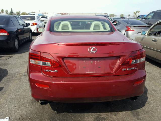 JTHFF2C20A2512556 - 2010 LEXUS IS 250 RED photo 9
