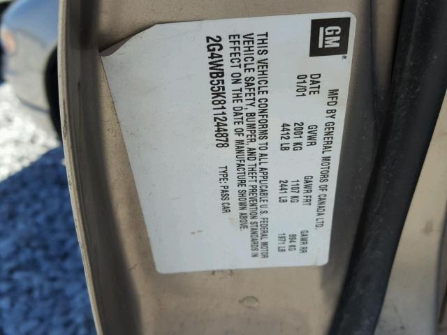 2G4WB55K811244878 - 2001 BUICK REGAL LS 米色 照片 10