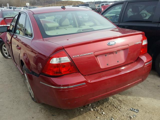 1FAFP25147G104713 - 2007 FORD FIVE HUNDR MAROON photo 3