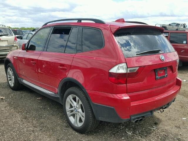 WBXPC93488WJ09049 - 2008 BMW X3 3.0SI RED photo 3