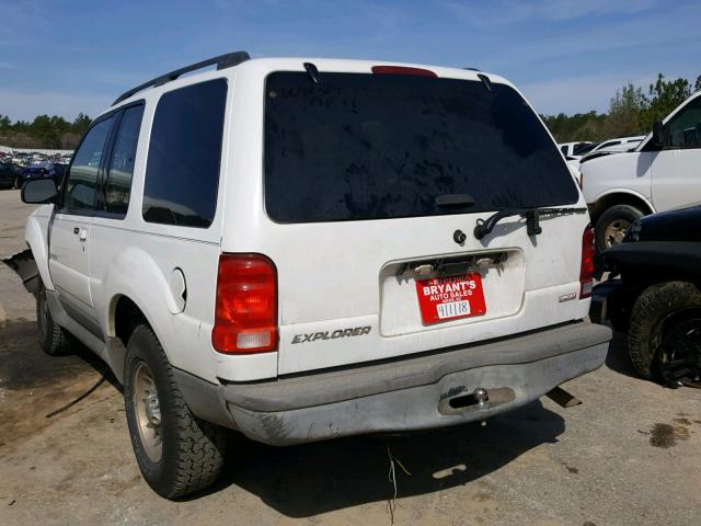 1FMYU70E71UC37912 - 2001 FORD EXPLORER S WHITE photo 3