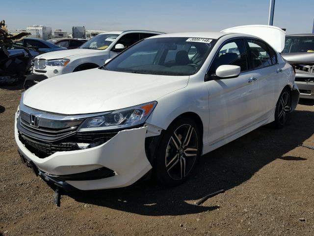 1HGCR2F50HA146200 - 2017 HONDA ACCORD SPO WHITE photo 2