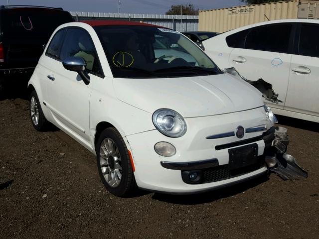 3C3CFFER2CT382694 - 2012 FIAT 500 LOUNGE WHITE photo 1