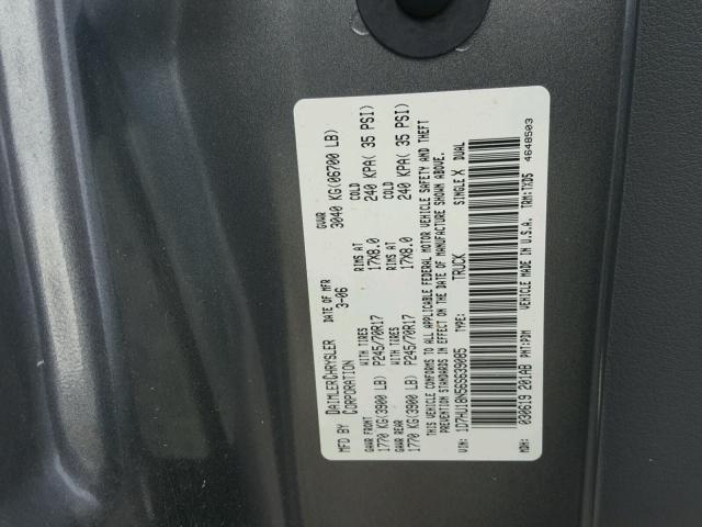 1D7HU18N56S639085 - 2006 DODGE RAM 1500 S GRAY photo 10