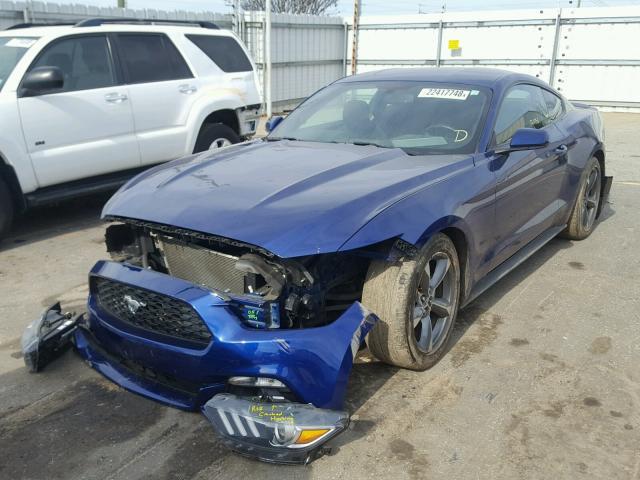 1FA6P8AM5G5264193 - 2016 FORD MUSTANG BLUE photo 2